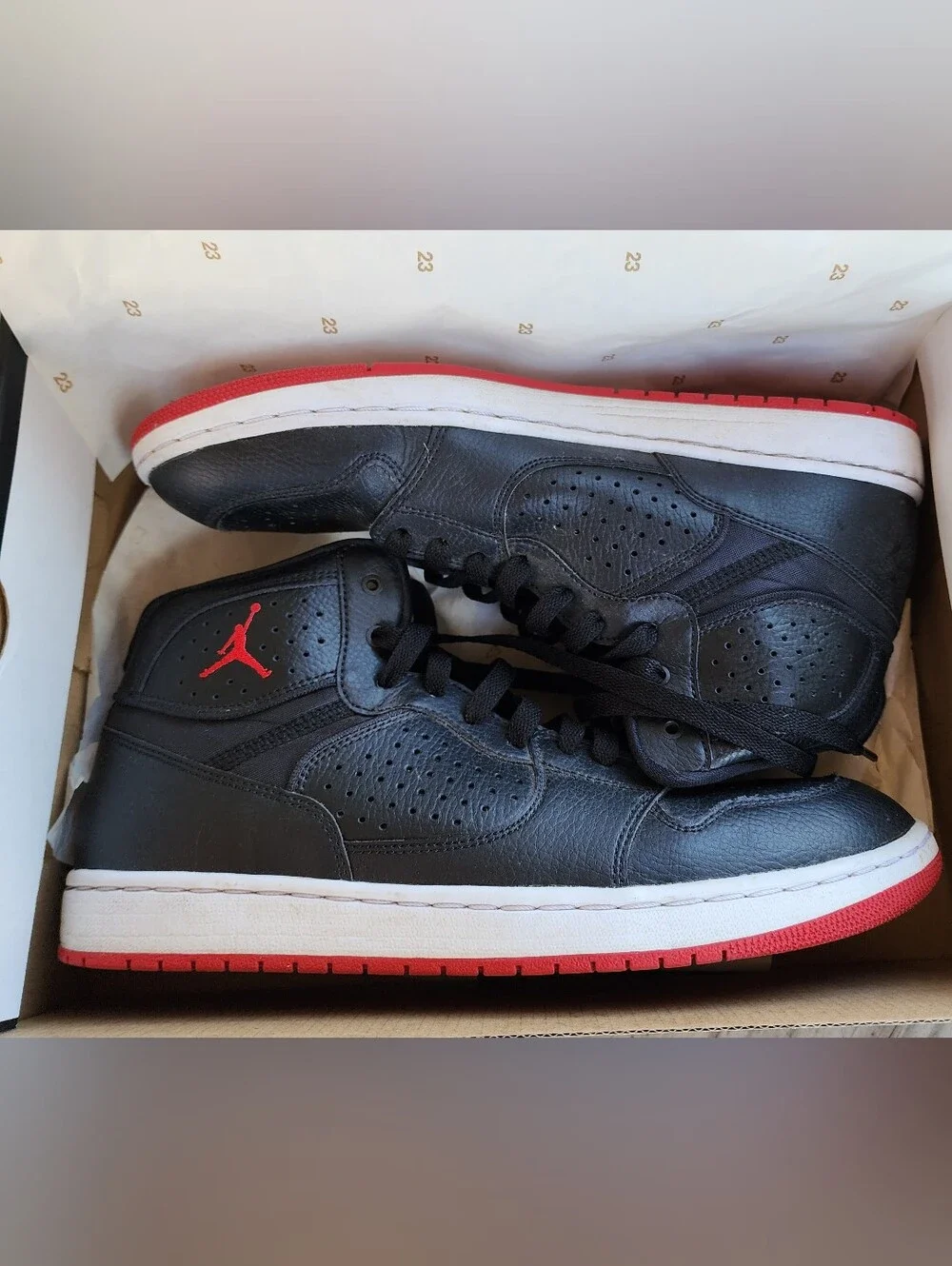 Jordan Access Bred Black Gym Red Size 10.5 (OG Box Included)